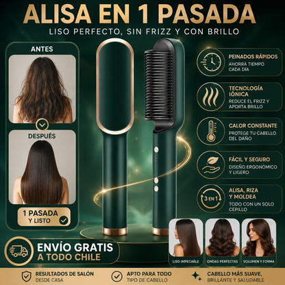 Cepillo 3 en 1: Alisa, Riza y Voluminiza tu Cabello en Minutos ✨