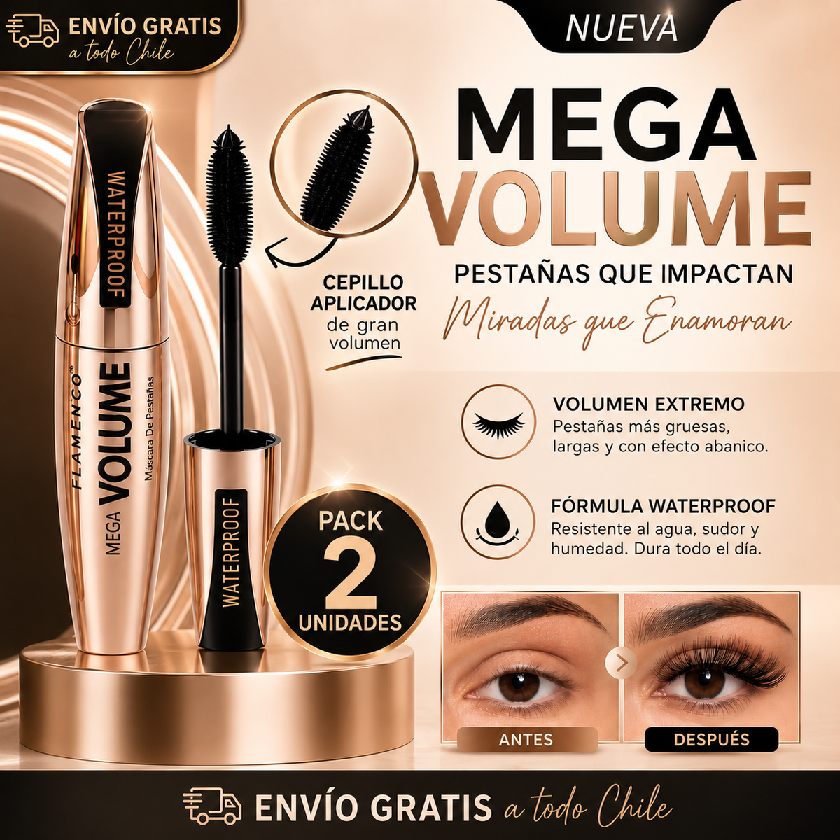 PACK 2 UNIDADES: ¡NO DEJES QUE UNAS PESTAÑAS SIN VOLUMEN APAGUEN TU MIRADA! ✨